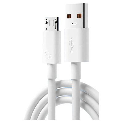 6a安卓数据线超级快充充电线闪充适用于华为荣耀viv0手机MicroUSB台灯充电器线原梯形充电宝装正品加粗防断