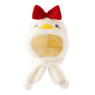 威尔贝鲁儿童帽子围巾秋冬款宝宝珊瑚绒可爱护耳帽男女童围脖一体