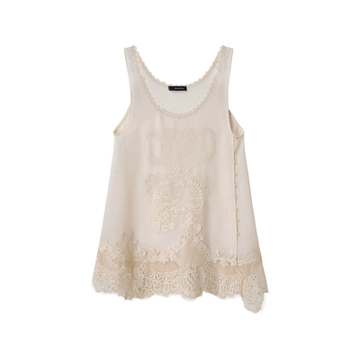 【现货】SHELLE ARTISTE26夏季新款复古花边镂空背心裙叠穿上衣