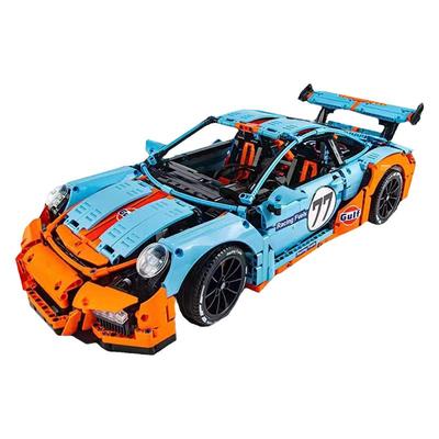 海湾石油蓝色911保时捷积木积木