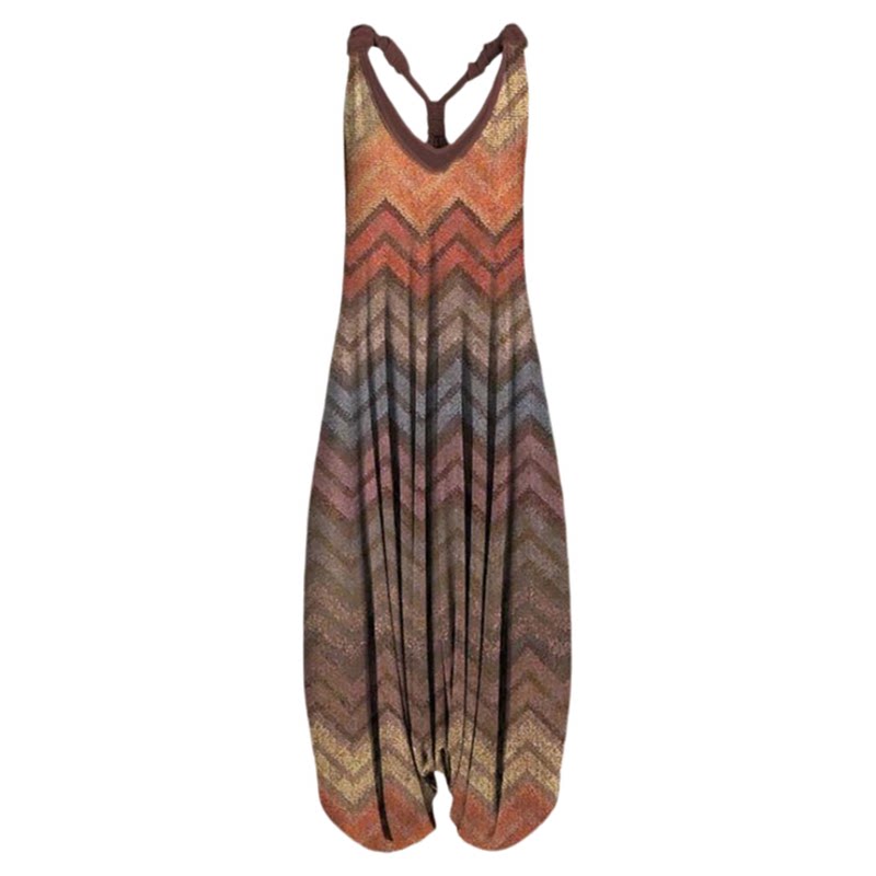 casualprintlooseslingjumpsuit休闲印花宽松吊带连体裤女