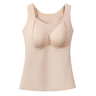 保暖背心女带胸垫一体式免穿文胸冬加绒蓄热防寒肌底打底上衣内搭