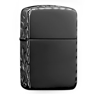 zippo打火机1941复刻雅痞黑冰侧边唐草防风官方正品520礼物送男友