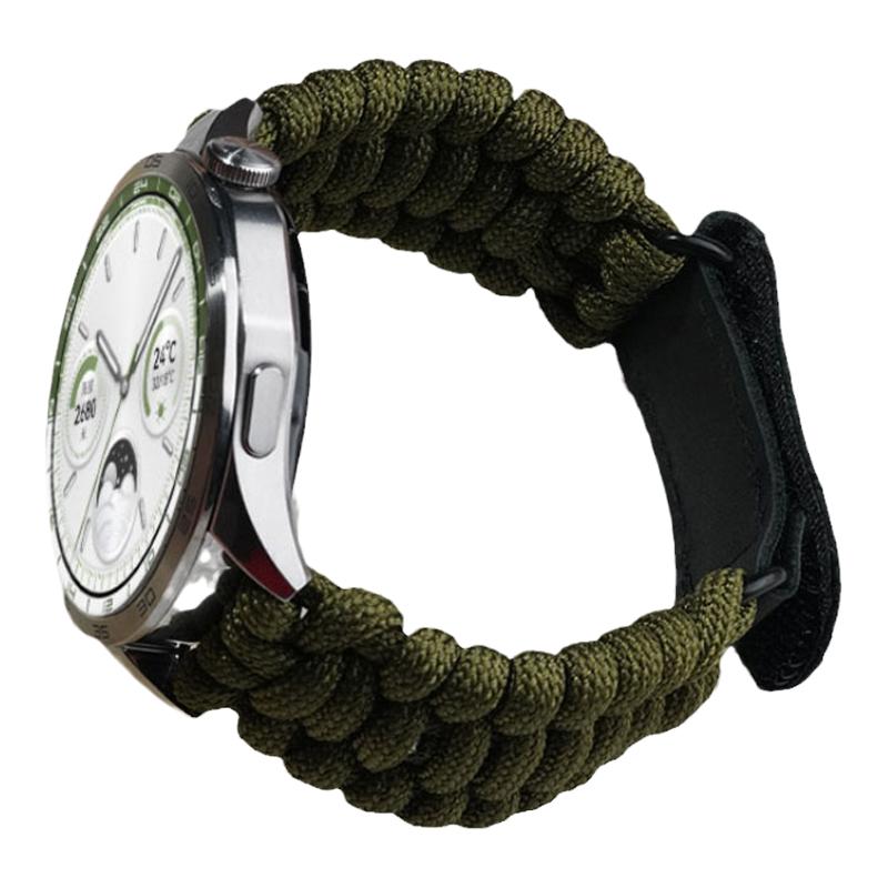 适用华为GT4手表watch4pro皮扣伞绳编织表带GT3运动gt2pro智能watchGT4男生腕带高级感女生夏天表链透气2e