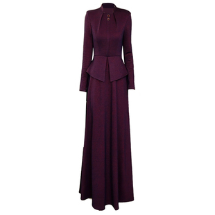 紫色宴会连衣裙2026巨好看连衣裙早春简约时尚大气漂亮长裙203