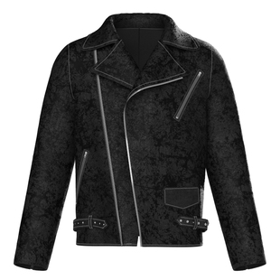 Dream Band AW2024秋冬季机车夹克外套男美式防风夹克皮衣黑色