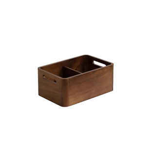 咖啡工具收纳筐实木布粉器压粉器配件小杂物分格咖啡角桌面器具