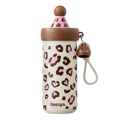 bocyo豹纹礼物吸管保温杯