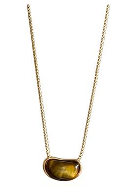 虎眼石豌豆吊坠项链女秋冬