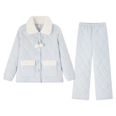 BE三层夹棉睡衣新品女冬