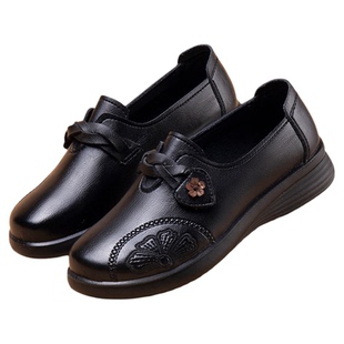 妈妈鞋中老年舒适春秋老北京布鞋休闲软底防滑一脚蹬老人鞋女奶奶