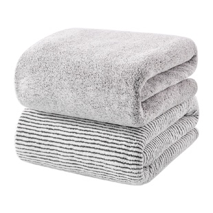 孚日洁玉浴巾3A级抗菌加大加厚日系竹炭风非纯棉家用洗澡吸水男女