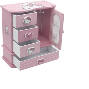 欧式kt猫女生首饰盒木质收纳盒凯蒂猫欧式公主韩国项链盒生日礼物