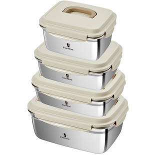 不锈钢泡菜盒海鲜生腌保鲜盒冰箱冷藏冷冻食品级密封水果收纳盒子