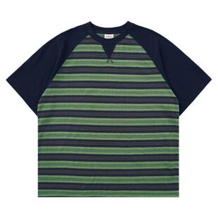 Mentmate 日系街头cityboy条纹海魂衫男 夏季百搭复古短袖T恤打底