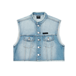 VETEMENTS新款女士百搭牛仔马甲短款外套34317001