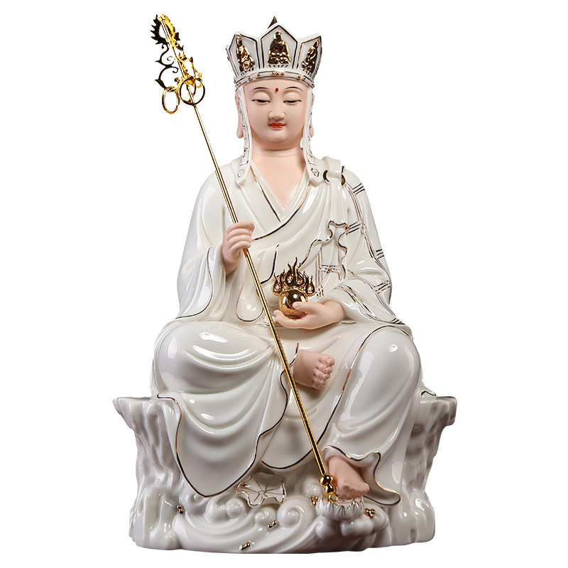 坐岩带帽地藏菩萨佛像地藏王像