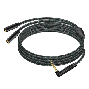 3.5mm母头转双6.5输出功放音箱调音台专用扬声器音频线一分二6.35