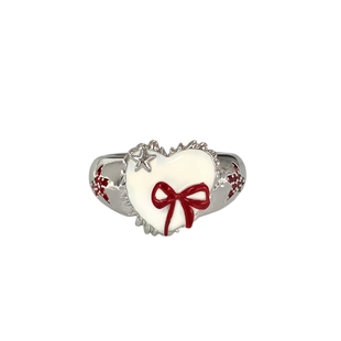 CHEALIMPID/.复古爱心蝴蝶结开口戒指甜酷辣妹y2k千禧少女潮指环