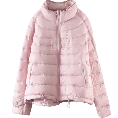 半高领短款白鸭绒面包服羽绒服女