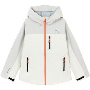 PUMA彪马童装2026春新款儿童便服时尚男女连帽外套户外拉链冲锋衣