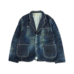 Thug Club 联名款 Denim Blazer Jacket 联名做旧复古牛仔夹克