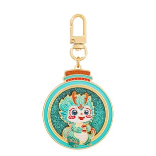 山海经龙凤金属流沙汽车钥匙扣小挂件书包挂饰饰品男士女生环圈链