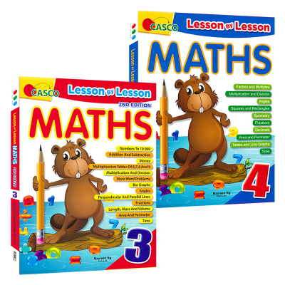 Casco Lesson-by-Lesson Maths 1-6 新加坡数学 小学数学课课练 基础数学 小学阶段教辅  学练结合 英文原版进口图书