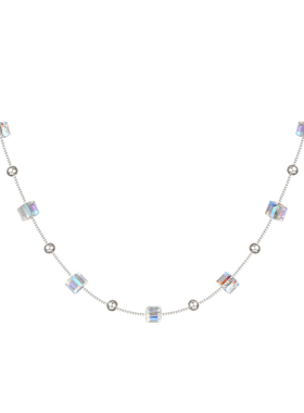 小众设计感通体925银饰项链闪钻锁骨链情人节送礼