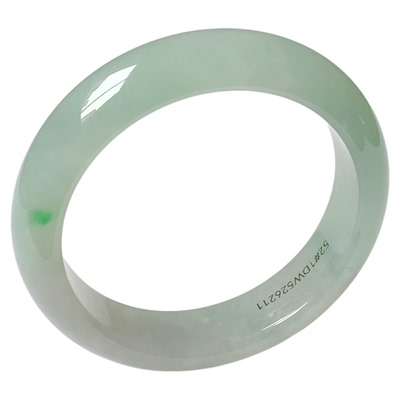 52圈1DW526211平安镯 大艺珠宝冰种飘阳绿缅甸天然A货翡翠玉手镯