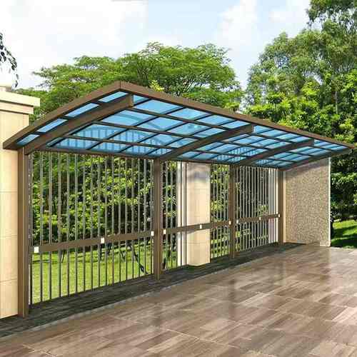 铝合金车棚家用小车充电防晒遮阳车棚别墅雨棚棚停车室外庭院防雨