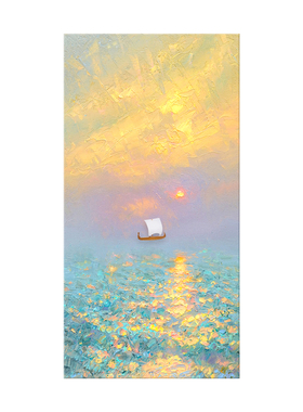 法式奶油日出治愈挂画