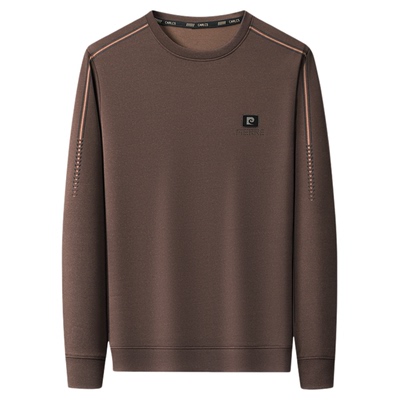 皮尔卡丹秋冬加绒男士长袖T恤