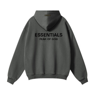 essentials背面植绒字母连帽卫衣欧美潮牌fog复线高街情侣外套冬
