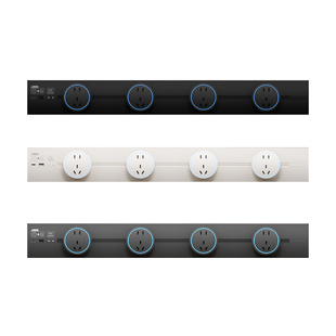 木林森感应灯轨道插座可移动家用七孔带灯厨边柜导轨式插排usb-c