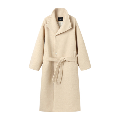 白口阳【左岸梦旅】雪白缪斯极简老钱美学宽松加厚毛呢大衣外套冬