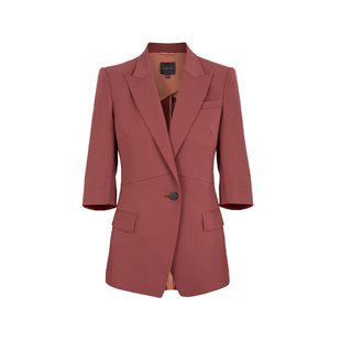 MARYLING玛俪琳初秋新品砖红色七分袖西装外套A1EFW10040