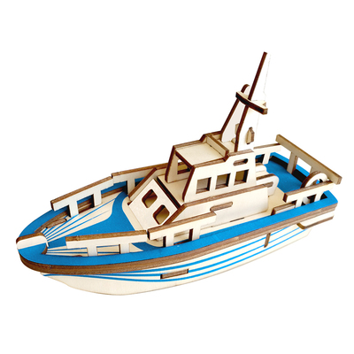 木质手工拼装游艇船模型立体拼图