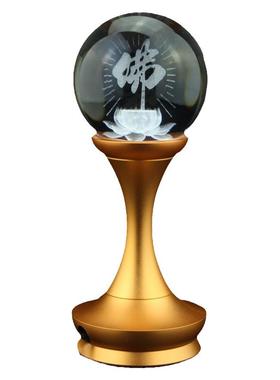 供佛七彩莲花灯水晶佛前供灯