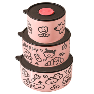 川岛屋陶瓷饭盒上班族学生专用微波炉加热便当盒食品级带盖保鲜盒