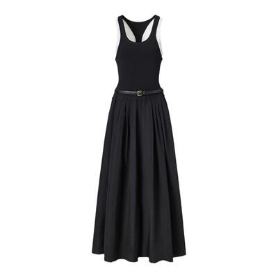 LEDIMWANG撞色假两件背心连衣裙