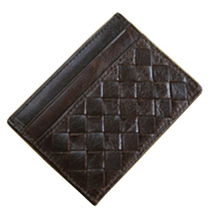 蓝皮具男士真皮手工编织卡包超薄牛皮银行卡包名片包迷你便携卡套