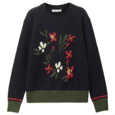 Giordano套头花朵提花针织衫