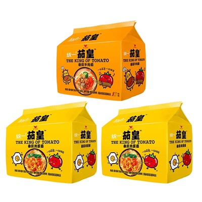 统一茄皇番茄鸡蛋面牛肉面整箱