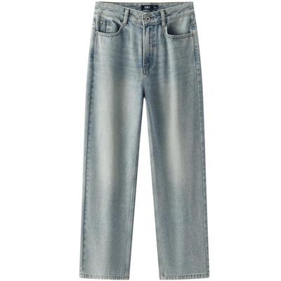 森马复古潮流显瘦阔腿牛仔裤女