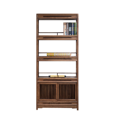 榆木新中式博古架实木书架展示架
