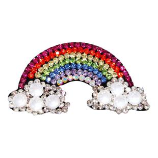 米龙摩卡水晶水钻彩虹刘海夹边夹可爱送女朋友礼盒装儿童发夹头饰