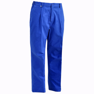 艳蓝色工作裤男劳保耐磨春秋厚款宽松直筒建筑工地上班纯棉裤子男