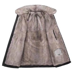 貂皮派克服男貂内胆水貂整貂皮毛一体短款貂绒外套尼克服休闲大码