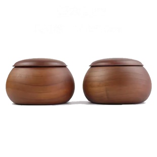 博圣围棋罐实木大号楠竹枣木金丝栗木高档围棋盒子空罐子一对棋罐